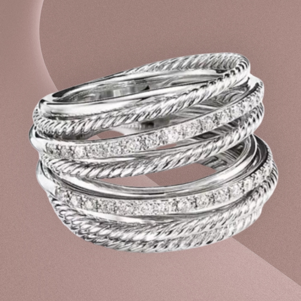 NEW MULTI LAYER 925 STERLING SILVER RING
